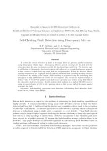 Manuscript to Appear in the 2005 International Conference on Parallel and Distributed Processing Techniques and Applications (PDPTA’05), June 2005, Las Vegas, Nevada. Copyright and all rights therein are retained by au