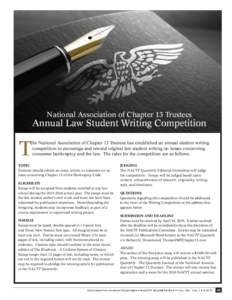 National Association of Chapter 13 Trustees  Annual Law Student Writing Competition T