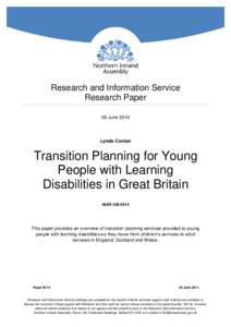 Transition Planning for Young People with Learning Disabilities in Great Britain