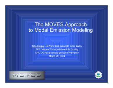 MOVES Design, Implementation, and Emission Analysis Plan