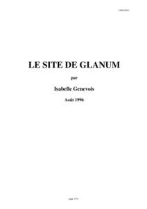 LE SITE DE GLANUM par  Isabelle Genevois