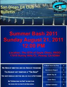 San Diego DX Club Bulletin SeptemberSummer Bash 2011