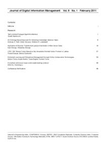 Journal of Digital Information Management  Vol. 9 No. 1 February 2011