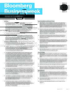 Bloomberg Businessweek Terms & Conditions Bookings  Advertising Rates and Payment Terms