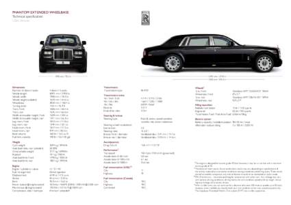 PhaNtom Extended wheelbase Technical specification USA Version 1990 mm[removed]in