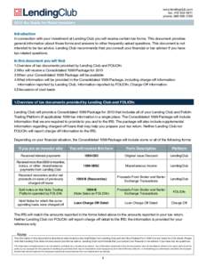 www.lendingclub.com fax: phone:  Tax Guide for Retail Investors Introduction
