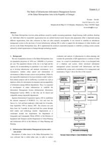 Chapter 2−3  The Study of Infrastructure Information Management System of the Dakar Metropolitan Area in the Republic of Senegal Kazumi