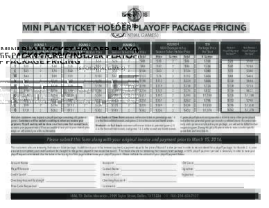 MINI PLAN TICKET HOLDER PLAYOFF PACKAGE PRICING (8 POTENTIAL GAMES)
