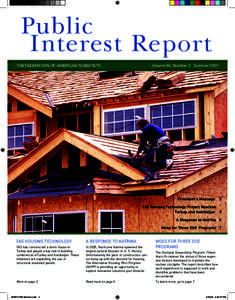 Public Interest Report THE FEDERATION OF AMERICAN SCIENTISTS Volume 60, Number 3 Summer 2007
