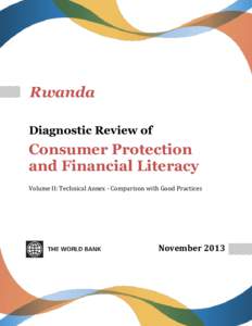 Rwanda Diagnostic Review of Consumer Protection and Financial Literacy Volume II: Technical Annex - Comparison with Good Practices
