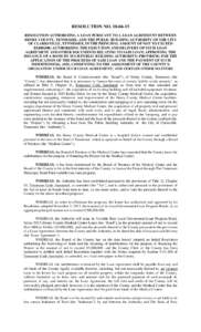 RESOLUTION NORESOLUTION AUTHORIZING A LOAN PURSUANT TO A LOAN AGREEMENT BETWEEN HENRY COUNTY, TENNESSEE, AND THE PUBLIC BUILDING AUTHORITY OF THE CITY OF CLARKSVILLE, TENNESSEE, IN THE PRINCIPAL AMOUNT OF NOT 