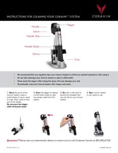 INSTRUCTIONS FOR CLEANING YOUR CORAVIN™ SYSTEM  Handle TM
