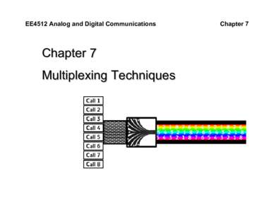 EE4512 Analog and Digital Communications  Chapter 7 Multiplexing Techniques  Chapter 7