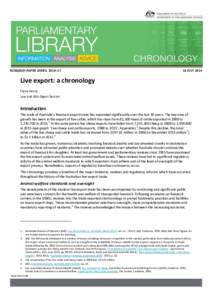 RESEARCH PAPER SERIES, 2016–JULY 2016 Live export: a chronology Claire Petrie