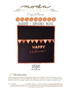 Happy Halloween! Lisa Calle of {Vintage Modern Quilts} here today with a sweet and spooky mini quilt perfect for Halloween. This mini finishes at 21