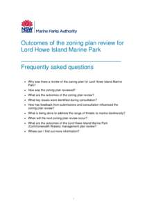 Outcomes of the zoning plan review for Lord Howe Island Marine Park