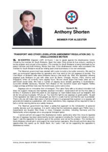 Hansard, 21 AugustSpeech By Anthony Shorten MEMBER FOR ALGESTER
