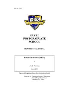 NPS-OR[removed]NAVAL POSTGRADUATE SCHOOL MONTEREY, CALIFORNIA