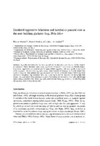 Escalated aggressive behaviour and facultative parental care in the nest building gladiator frog, Hyla faber Marcio Martins 1•4 , Jose P. Pombal, Jr. 2 , Celio F.B. Haddad3•5 1  Departamento de Zoologia, Instituto de