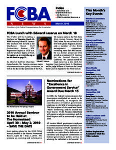 Index Committee and Chapter Events PAGE 9  Job Bank PAGE 19  FCBA Foundation News PAGE 18 
