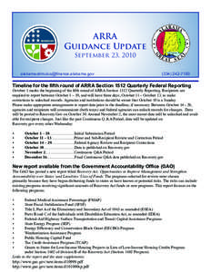 ARRA Guidance Update September 23, 2010 
