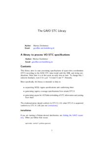 The GAVO STC Library  Author: