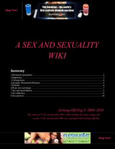 Shop Now!  A SEX AND SEXUALITY WIKI Summary 1.Premature ejaculation .............................................................................................................................2