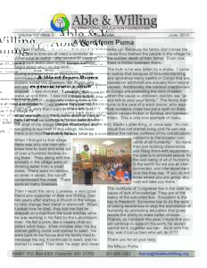 Volume 10, Issue 2  Newsletter A Word from Puma