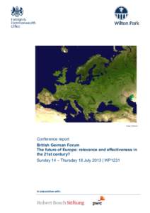Image: Albertane  Conference report British German Forum The future of Europe: relevance and effectiveness in the 21st century?