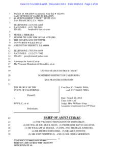 Case 3:17-cvWHA DocumentFiledPage 1 ofJAMES M. BRADEN (California State Bar # 102397)
