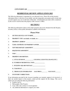 ASSESSMENT REVIEW APPLICATION