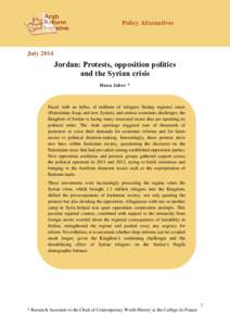 Policy Alternatives  July 2014 Jordan: Protests, opposition politics and the Syrian crisis