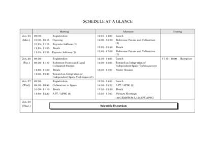 SCHEDULE AT A GLANCE Morning Afternoon  Jan. 25