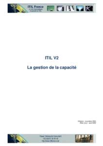 ITIL V2 La gestion de la capacité