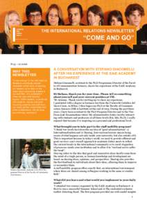 N.13 – WHY THIS NEWSLETTER “Come and go” is the International Relations and Study-abroad