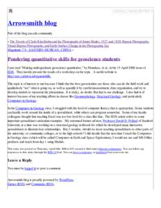 Arrowsmith blog » Blog Archive » Pondering quantitative skills for geoscience students