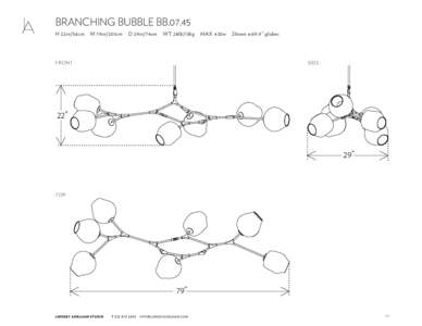 BRANCHING BUBBLE BBH 22in/56cm W 79in/201cm  D 29in/74cm