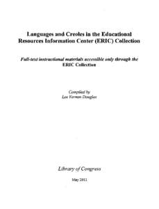 Languages and Creoles in the Educational Resources Information Center (ERIC) Collection