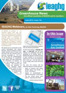 Greenhouse News 	 • the official newsletter of IEAGHG and its members • March 2014• Issue • Issue118