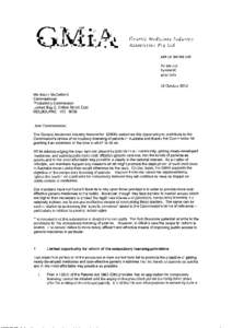 Submission 34 - Generic Medicines Industry Association (GMiA) - Compulsory Licensing of Patents - Public inquiry