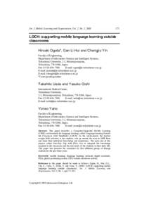 Int. J. Mobile Learning and Organisation, Vol. 2, No. 3, LOCH: supporting mobile language learning outside classrooms