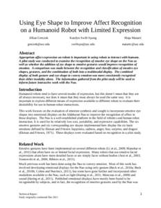 Using Eye Shape to Improve Affect Recognition on a Humanoid Robot with Limited Expression Jillian Greczek Katelyn Swift-Spong