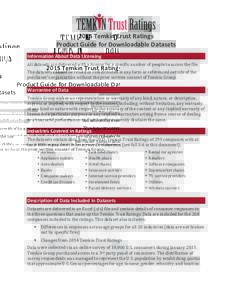    2015	
  Temkin	
  Trust	
  Ratings	
   Product	
  Guide	
  for	
  Downloadable	
  Datasets	
   Information	
  About	
  Data	
  Licensing	
   All	
  datasets	
  are	
  delivered	
  with	
  a	
  lice