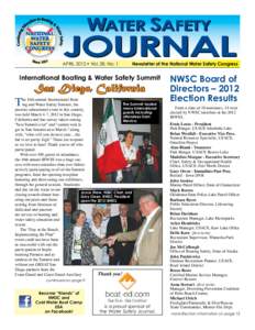 WATER SAFETY  JOURNAL APRIL 2012 • Vol. 28, No. 1  Newsletter of the National Water Safety Congress