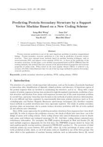 Genome Informatics 15(2): 181–Predicting Protein Secondary Structure by a Support Vector Machine Based on a New Coding Scheme