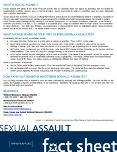 Fact Sheet  |  Sexual Assault