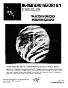 MARINER VENUS / MERCURY 1973 STATUS BULLETIN TRAJECTORY CORRECTION