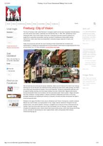Home Freiburg: City of Vision | International Making Cities Livable