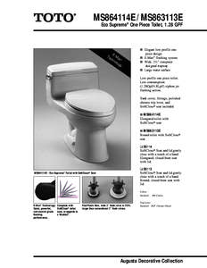 MS864114E / MS863113E Eco Supreme® One Piece Toilet, 1.28 GPF E Te -Ma ch