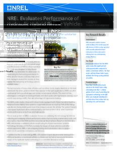 NREL Evaluates Performance of Hydraulic Hybrid Refuse Vehicles Highlights in Research & Development